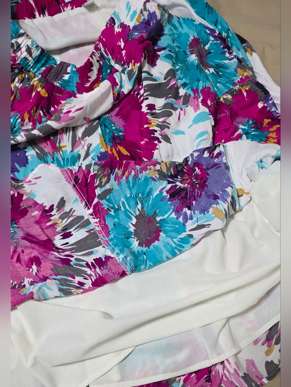 Old Navy Floral Midi Elastic Waist Skirt Side Pockets Lined Women's Size M - Picture 8 of 8